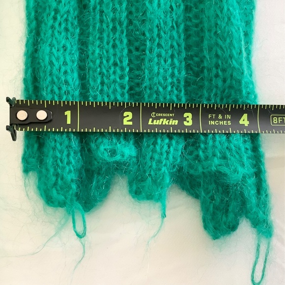 Anthropologie The Posey Stitchy Distressed Sweater | Green | Made in Italy - Picture 9 of 13